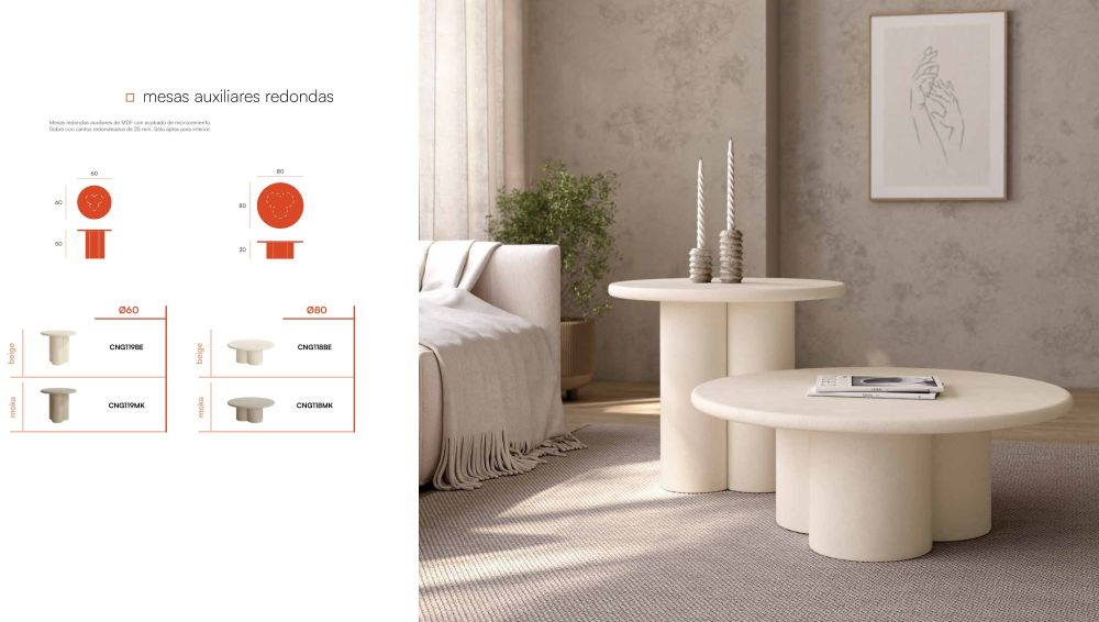 1011- Mesas auxiliares redondas